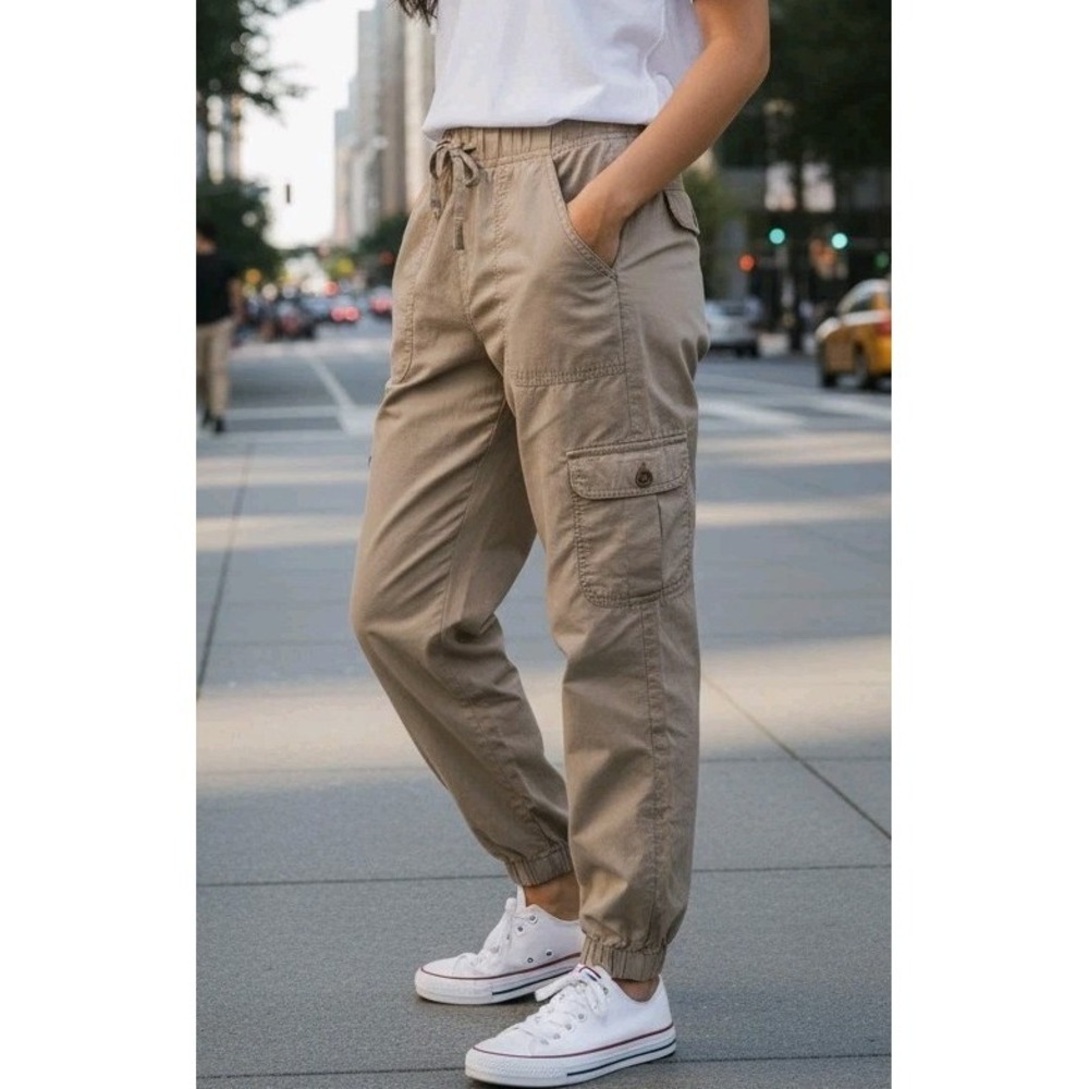 Thread and Supply Tencel Lyocell Cargo Joggers Cafe Mocha Size Medium